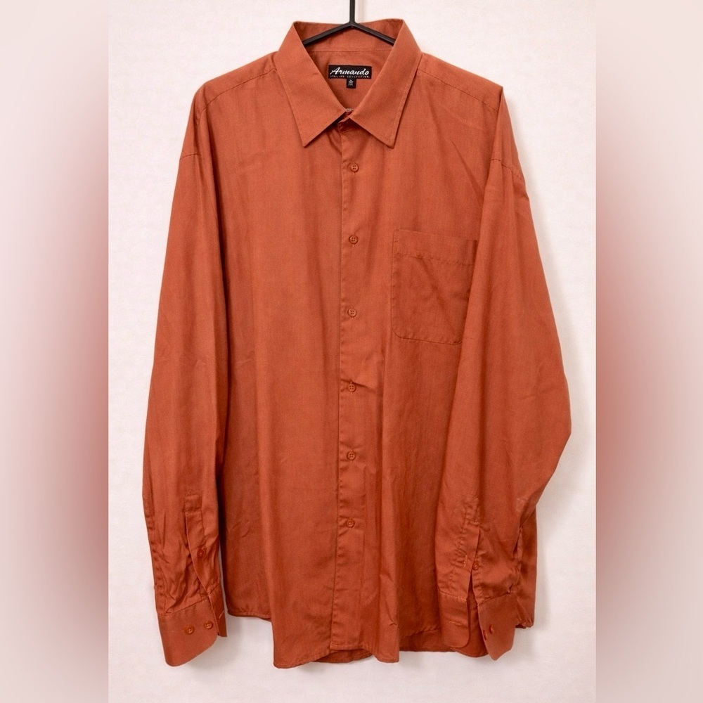 2 for 20$ - Armando Orange Dress Shirt - Size XL - Neck 17.5 - Picture 1 of 6